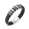 Herrarmband Skalle Äkta Läderarmband Smycken