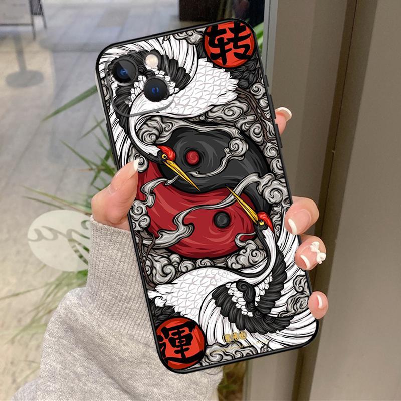 Art Crane Waves Case For iPhone 17 Pro Max 15 14 13 12 11 16 Pro Max Plus 12 13 Mini 16e 17 Air Back Cover