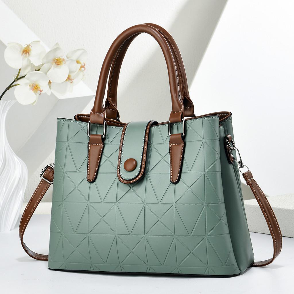Retro Diamond Pattern Pu Shoulder Bag With Zipper Closure For Office Use