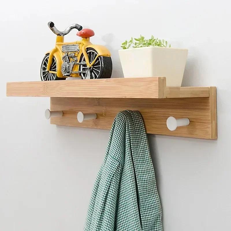 Solid Wood Wall Clothes Hanger Coat Rack Clothes Hanger Dressing Creative Entrance Hall Living Room Furniture Wall Storage Rack