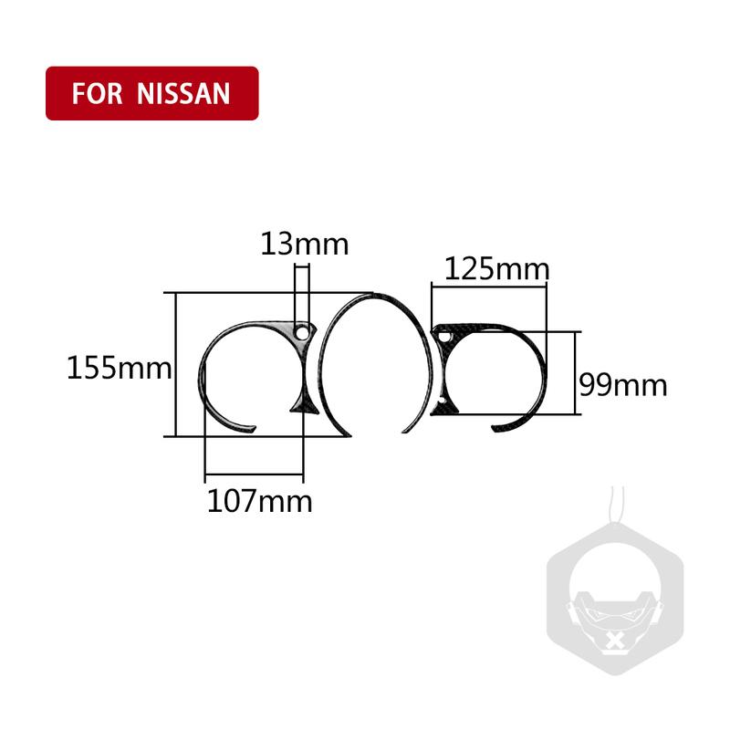 For Nissan 370Z 2009-2024 3pcs/set Carbon Fiber Car Dashboard trument Cluster Board Trim Dash Speed Panel Cover Frame Sticker