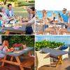 Olanly Rectangle Table Covers Outdoor Picnic Camping Waterproof Tablecloths Polyester Elastic Fitted Table Protector For Dinner