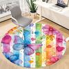 1pc Rainbow Butterfly Office Round Rug, Carpet for Office, Gaming, Lightweight Round Floor Mat yy260205032
