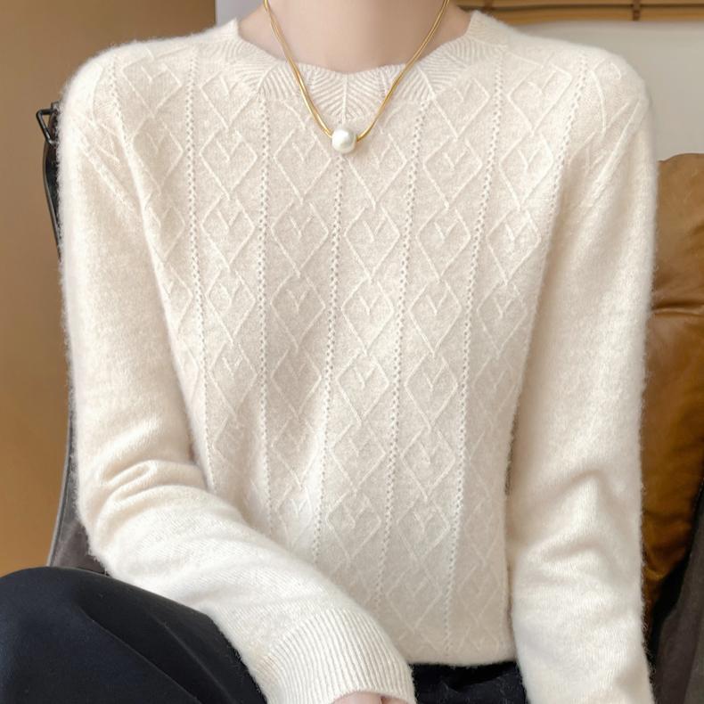 Autumn and Winter Pullover Women's Merino Sweater O-neck Thick Solid Color Jumper Casual Fashion Cashmere Sweater Top