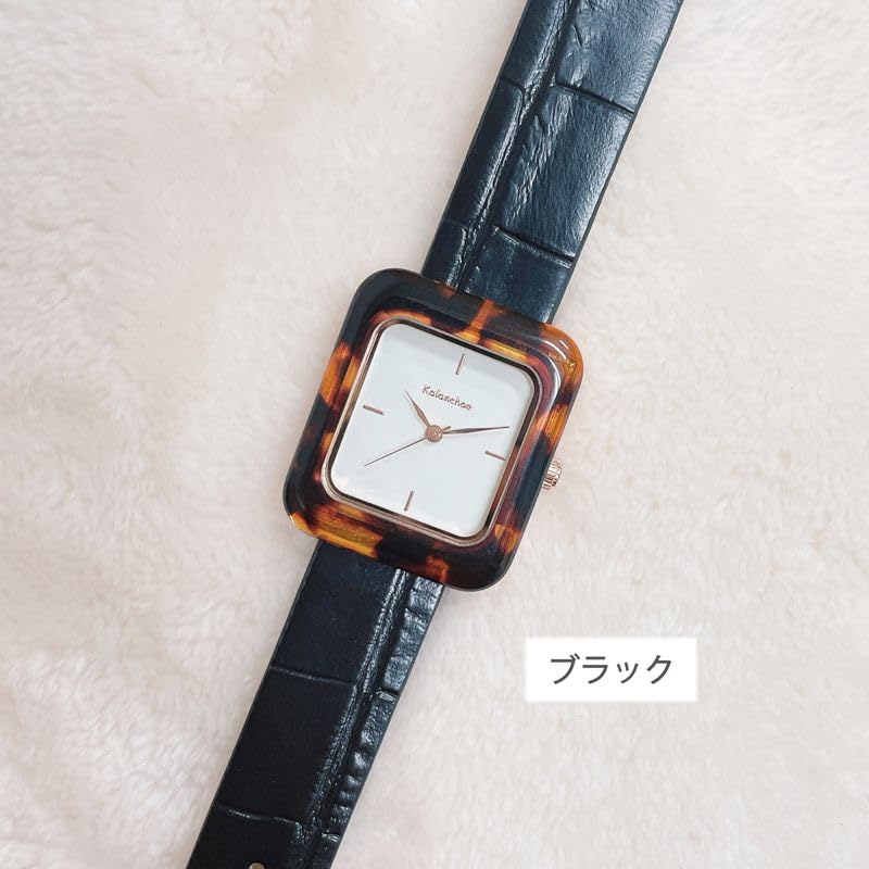 [Sledovat] Hodinky Kalanchoe Square Acetic Bezel H05022A-1 BK Dámské Černé