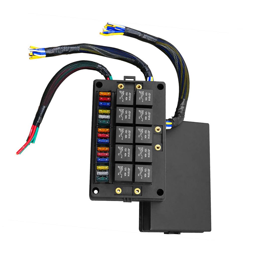 12V bil relé stikkontakt boks 15-veis blad sikringsholder for biler Marine Central Electric Multi-Channel Universal Engine