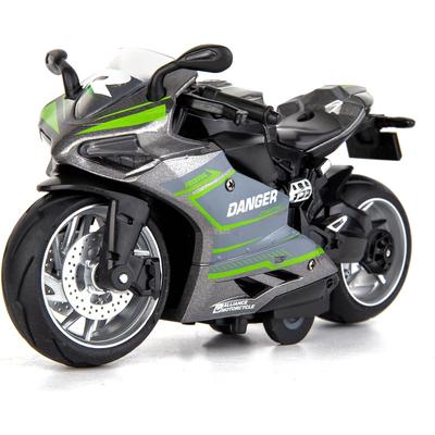 1/12 Motorcycle Toys Model, Ducati Danger, Pull Back Mini Motorcycle Toy Car with Sound and Light Gift for Boys Kids Age 3-12 Years Old