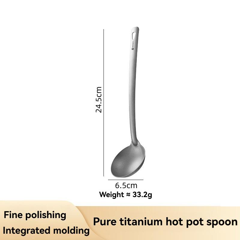 Long Handle Titanium Spoon Thicken Long Handle Soup Spoons For Hot Pot Scoops Colander Home Kitchen Tableware Cooking Utensils