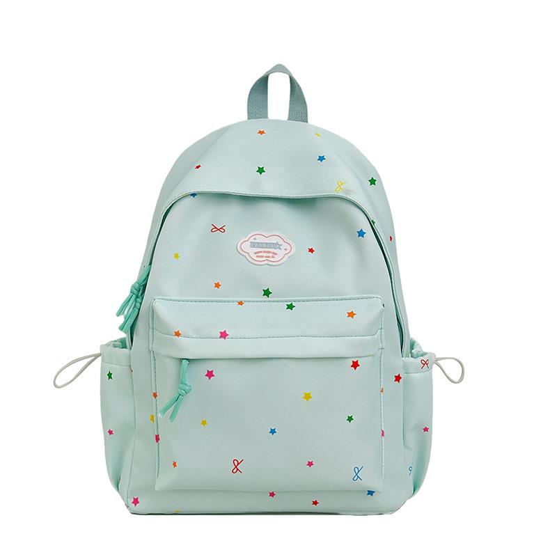 Schoolbag Japanese Ins style student backpack polka dot star floral decorative backpack large capacity travel student schoolbag