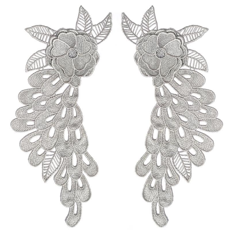 Water-soluble lace collar, polyester silk embroidered corsage, three-dimensional hollow pair, decal, wing DIY accessories