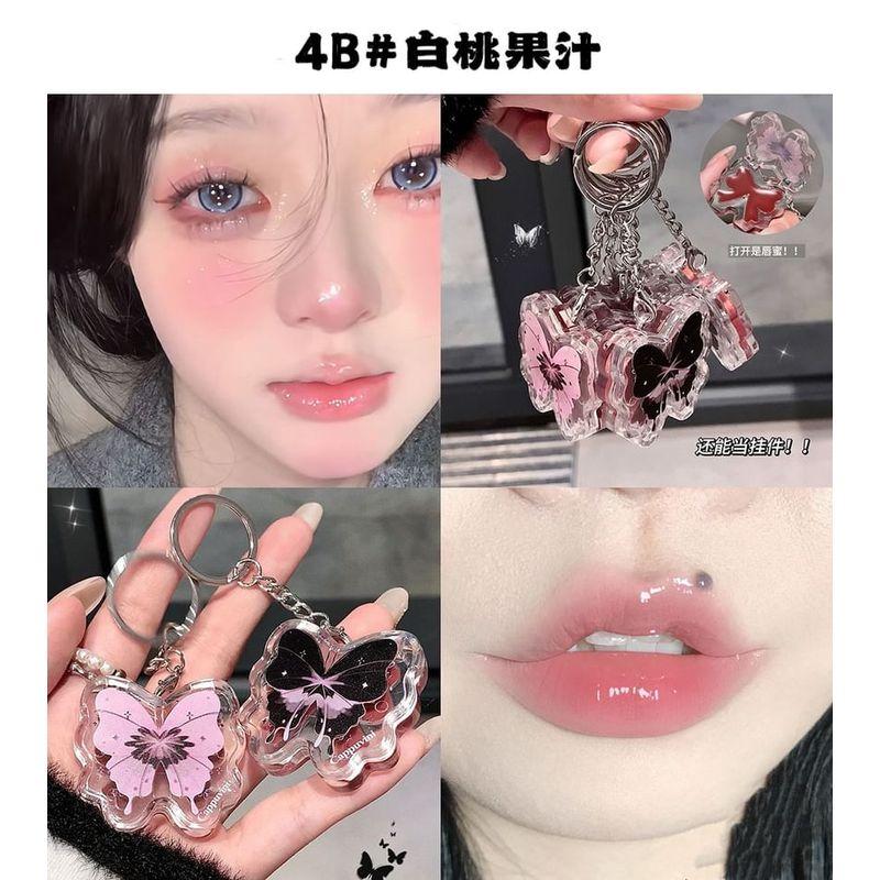 Cappuvini - Lucky Butterfly Keychain Lip Gloss - 4 Colors