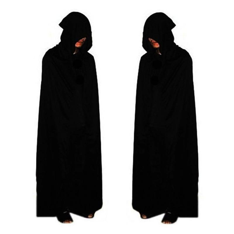 Halloween Grim Reaper Vampire Witch Black Cape - Adult & Child Single Layer Cloak