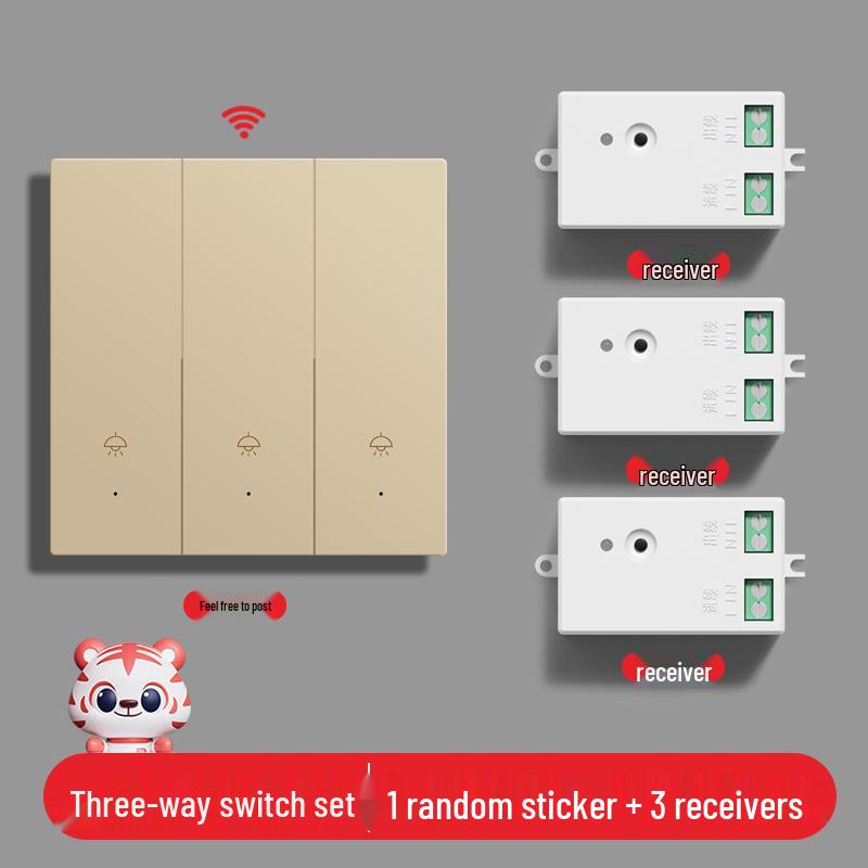 Smart Wireless Double Control Light Switch - No Wiring Needed, 220V Remote Master-Slave System