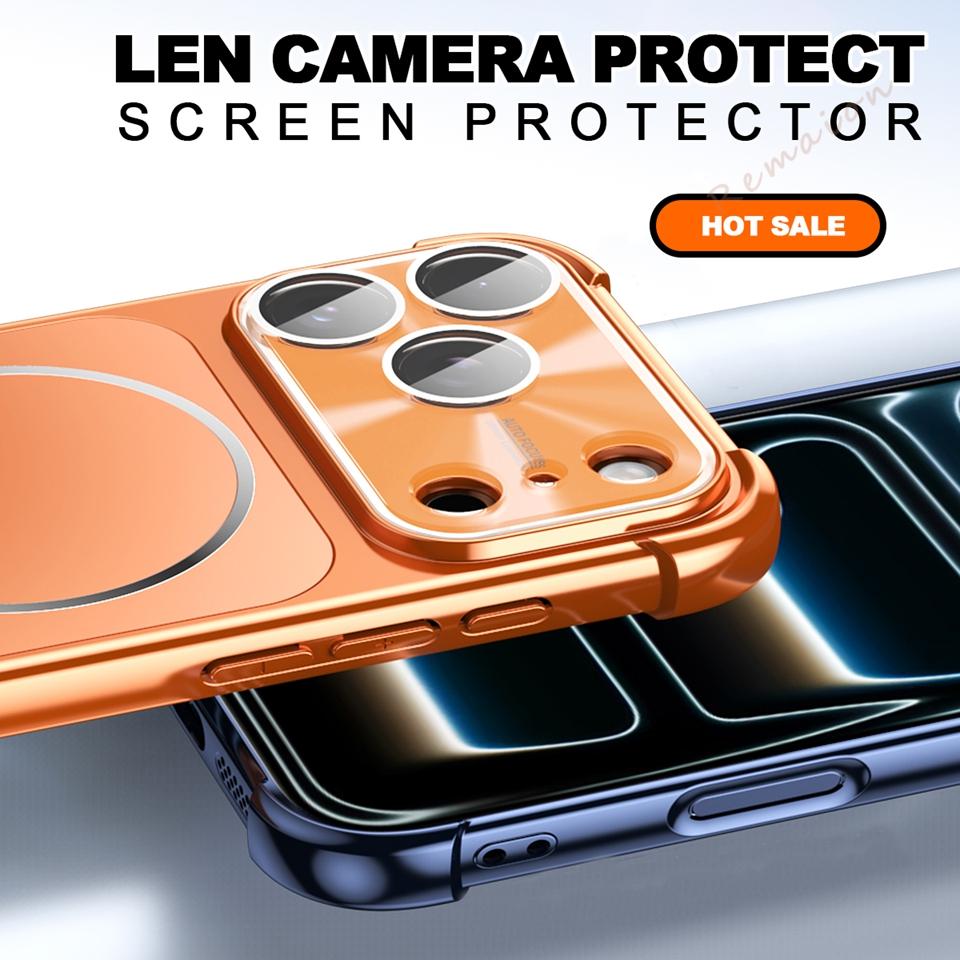 Magnetic Phone Case For iPhone 17 13 14 15 16 Pro Max Air Magsafe Official Big Windows Shockproof Protector Cover