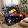 Colombia Football Printed Flannel Blanket Skin Friendly Warm Decorative Throw for Indoor Couch Bed Daily Use