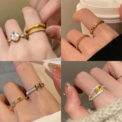 Koreanischer Luxus Zirkon Geometrischer Offener Ring: Elegantes Fashion-Statement für den Zeigefinger
