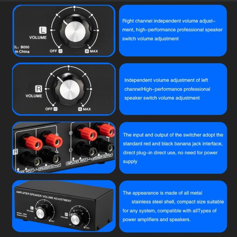 Speaker Sound Controllers Precise Independent Sound Adjuster Fine Tune Left & Right Channel Control 10Hz-50KHz