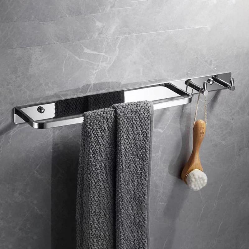 Black Gold Bathroom Towel Holder Brass Gold Chrome Lavatory Towel Rack Hooks Gray Single Towel Rack Bathroom Accessories