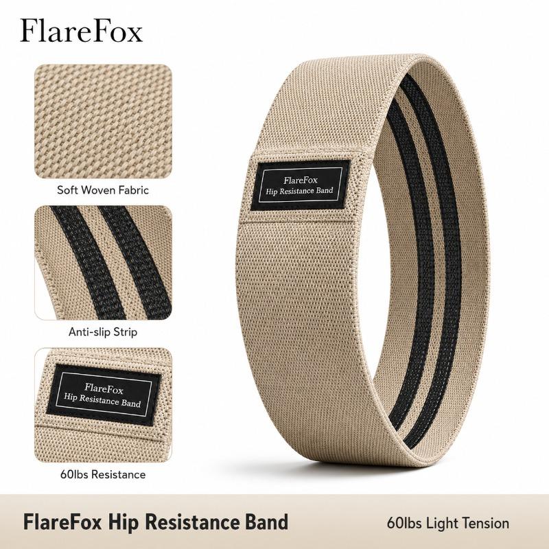 FlareFox Yoga Fitness Resistance Bands Squat Glute Strength Training Pilates Knitted Butt-Shaping Ring Home Gym Equipment 3
