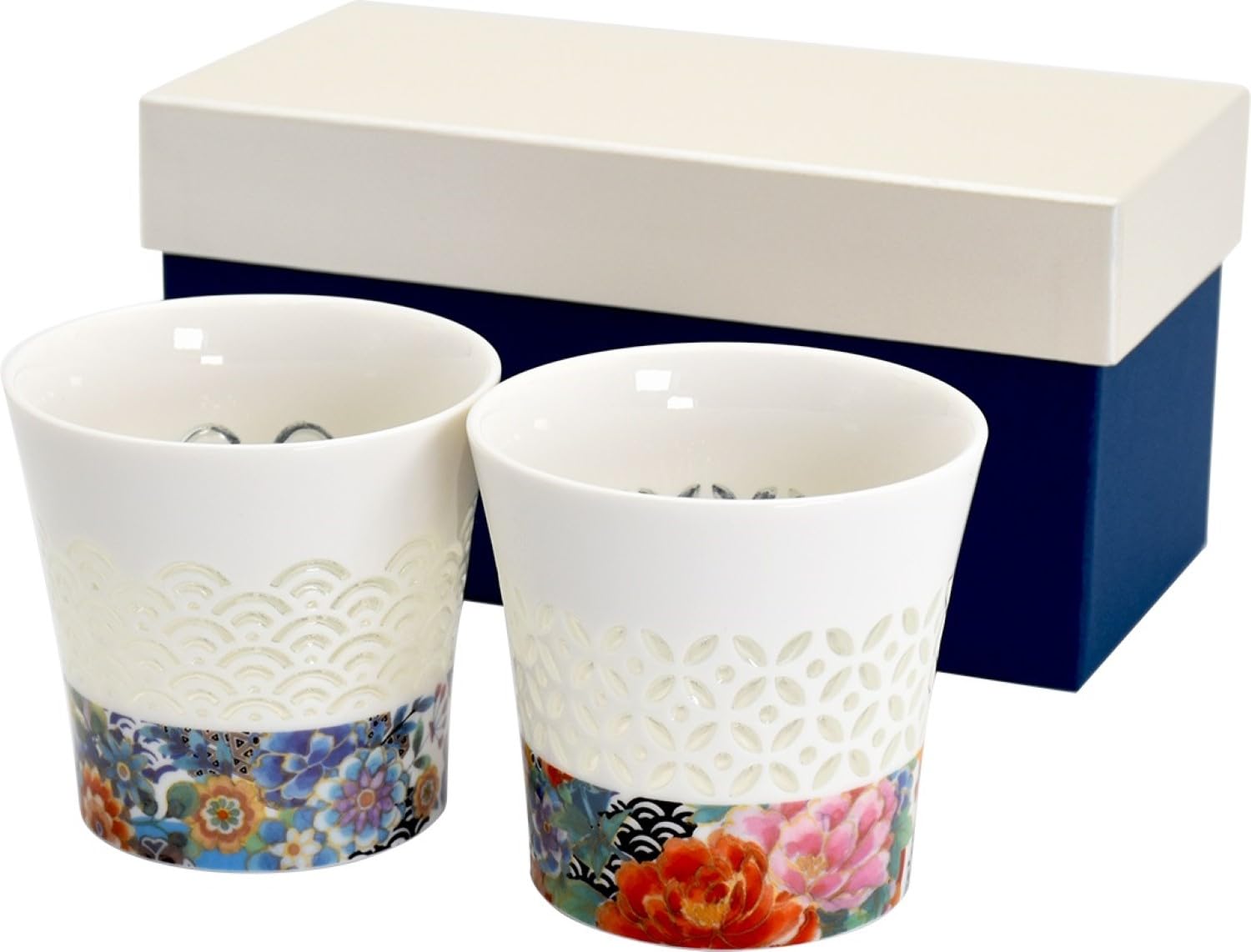 

Керамическая пара чашек для виски Инджиго Юдзен с ажурным декором, синяя/красная, размер: приблизительно. Ш20.2 Г9.5 В9.5 41138