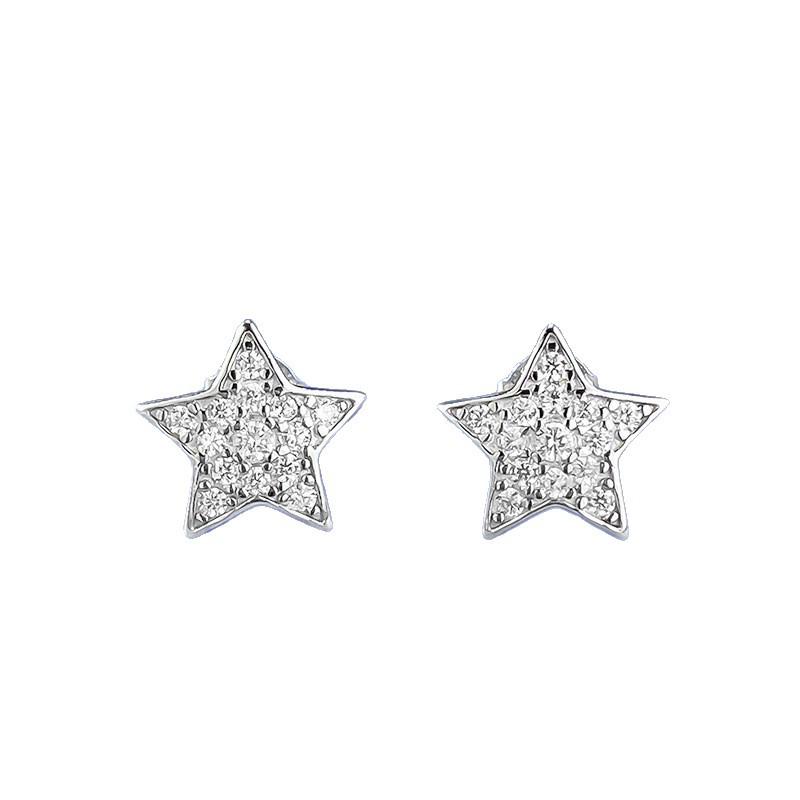 Hui Zhiyi Women's S925 Silver Star Stud Earrings – Light Luxury, Versatile Fashion Style