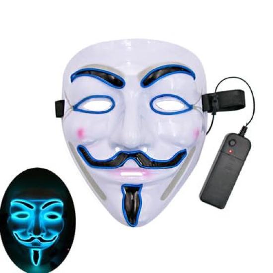Illuminated LED Mask, Face Mask with EL Wire, Glows, Perfect for Cosplay, Halloween, Festivals, Events, and Costumes (Pink)