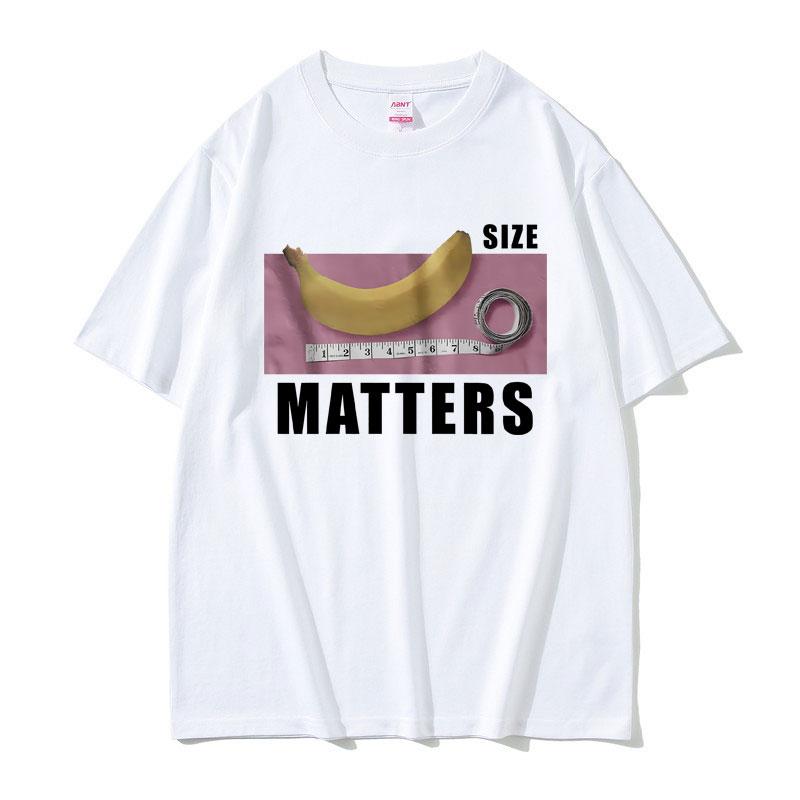Banana Size Matters T-shirt Funny Meme Shirt Men Women Clothing Casual Fashion T Shirts Fashion Hip Hop Aesthetic Streetwear