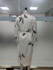 2025 European & American Women's V-neck Long Sleeve Lace-up Print Long Dress