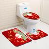 Christmas Bathroom Floor Mat Toilet Three-Piece Set