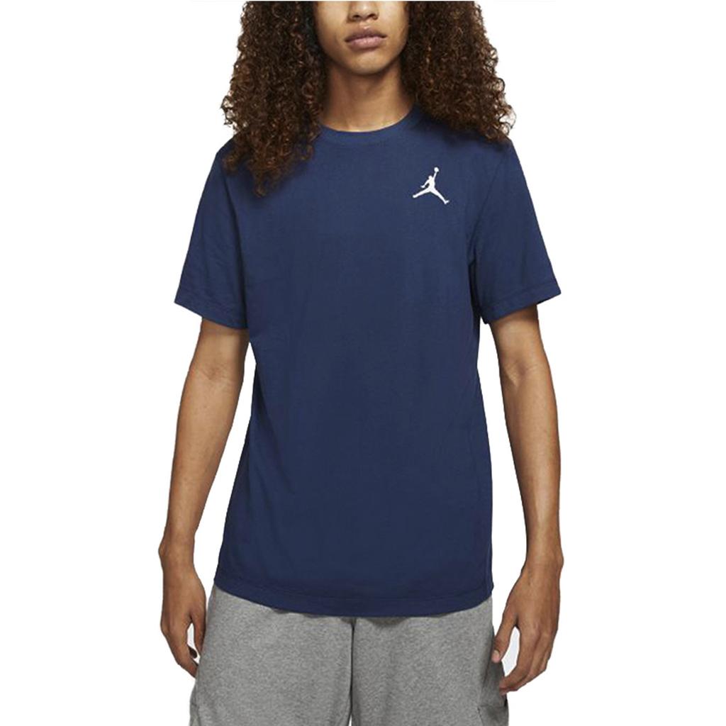 Jordan Camiseta Deportiva de Manga Corta con Cuello Redondo y Bordado del Logo Jumpman para Hombre Azul Marino DC7486-410