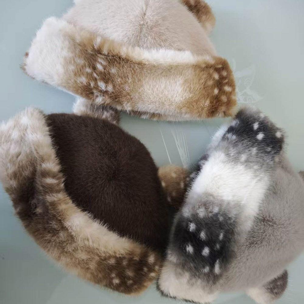 Thicken Fleece Plush Bucket Hat Ear Protection Fluffy Panama Hat Fashion Hooded Beanie  for Women