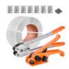 Banding Strapping Kit, Heavy Duty Banding Sealer Tool with 975 M Length PP Band, 1000 Metal Seals, 50 Corner Protectors, Plastic Pallet Packaging