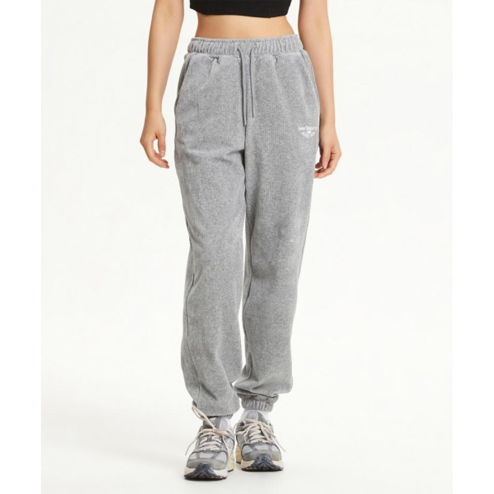

New Balance Nbmle4w932 Women Velour Ribbed Jogger Pants Gray (AC)M/GRAY/S(070)