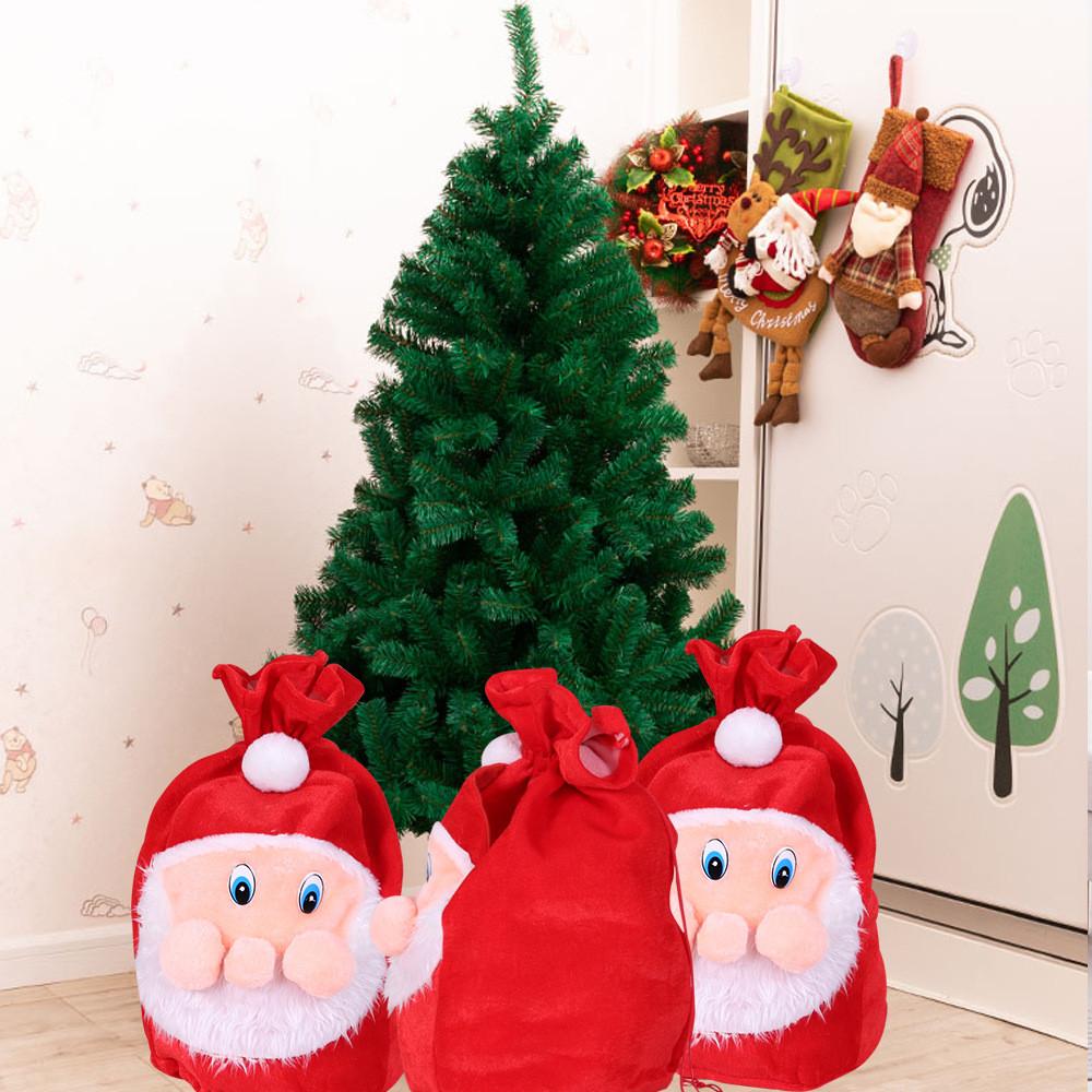 And Festive Fun Large Santa Gift Bag Made Of Plush Material For Decoration Holiday