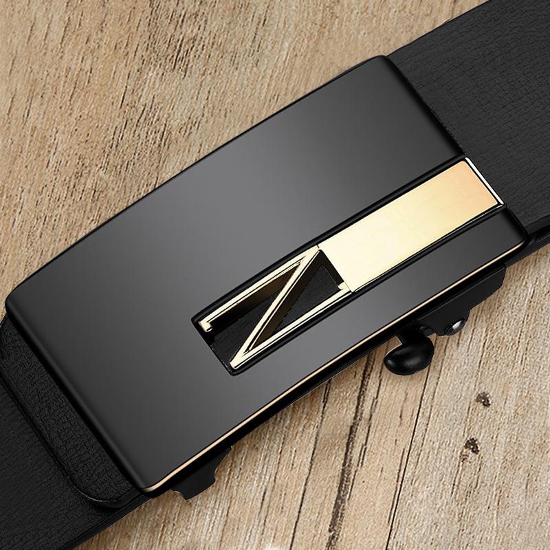 New Men's Belt Genuine Leather High End Business Automatic Buckle Casual Cowhide Belt Men Middle Aged and Young Versatile Belt Men