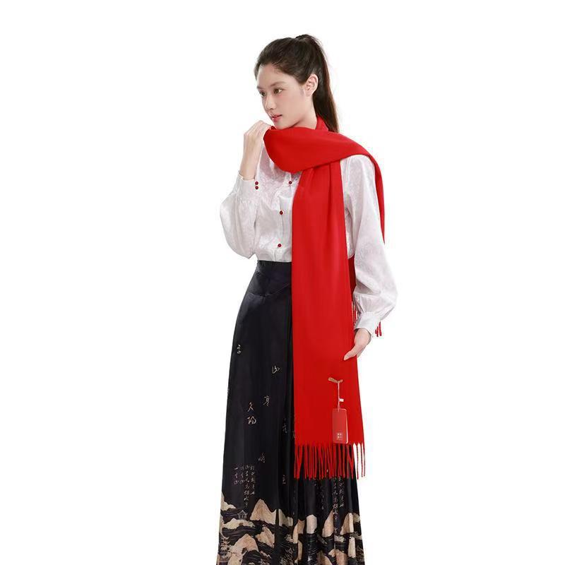 Custom Red Scarf with Logo & Embroidery for Events and Reunions