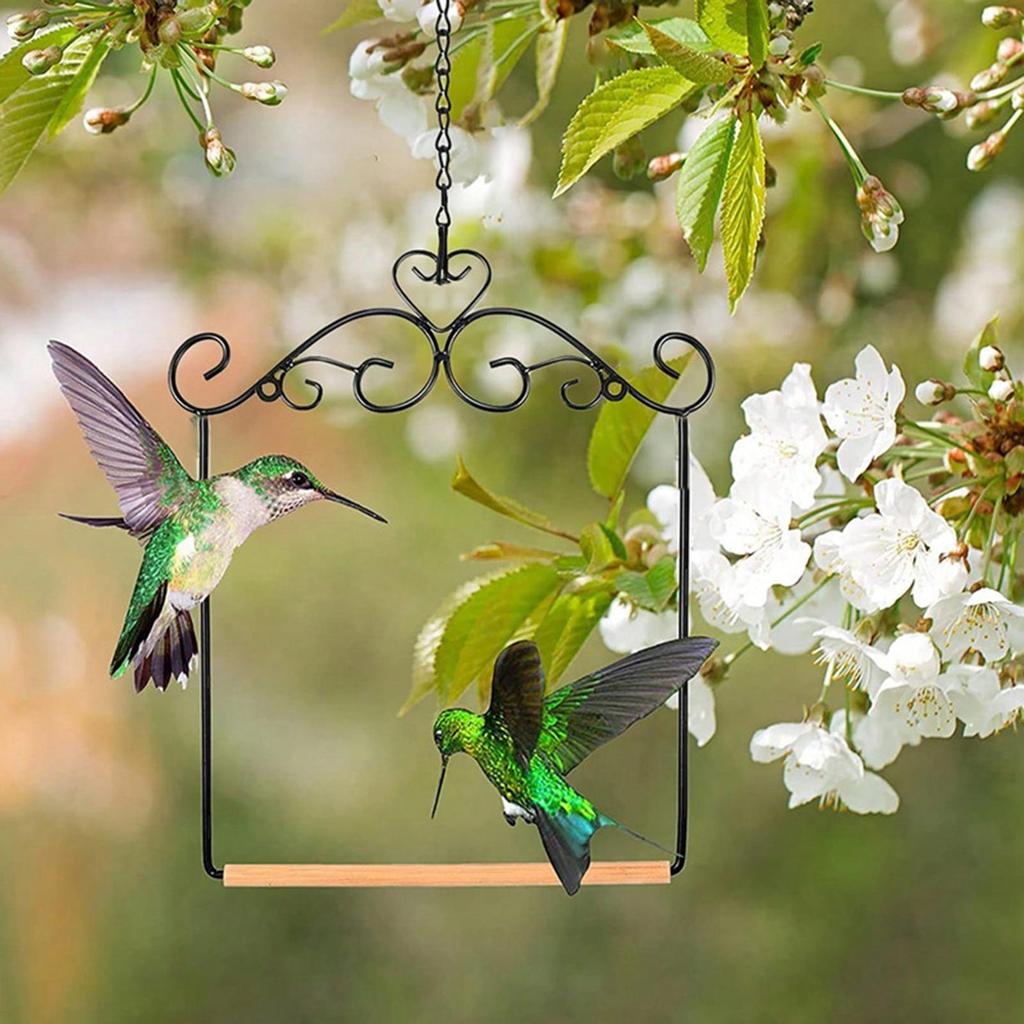 Hummingbird Swings Outdoor Hangable Macaw Perch Bird Cage Swing Toy Playground Stand For Cockatiel Cockatoo Lovebird Parakeet