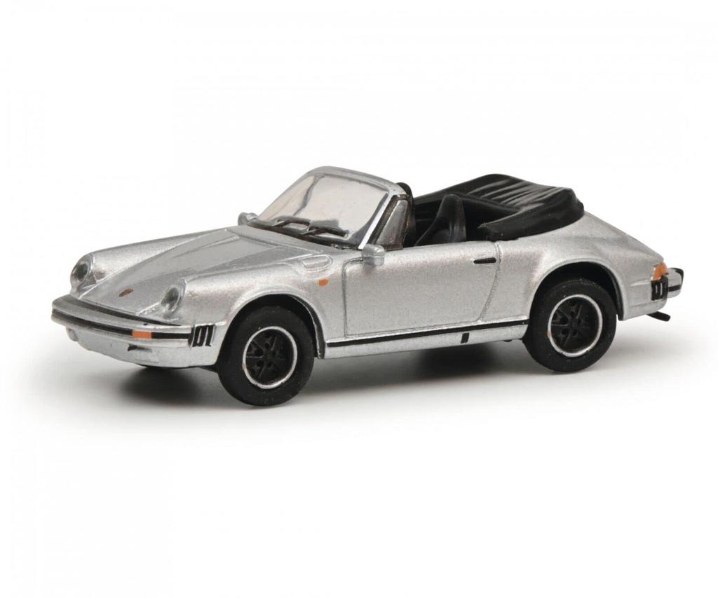 Schuco Scale Porsche 911 Carrera Cabriolet 1989 Silver 1/87 3.2