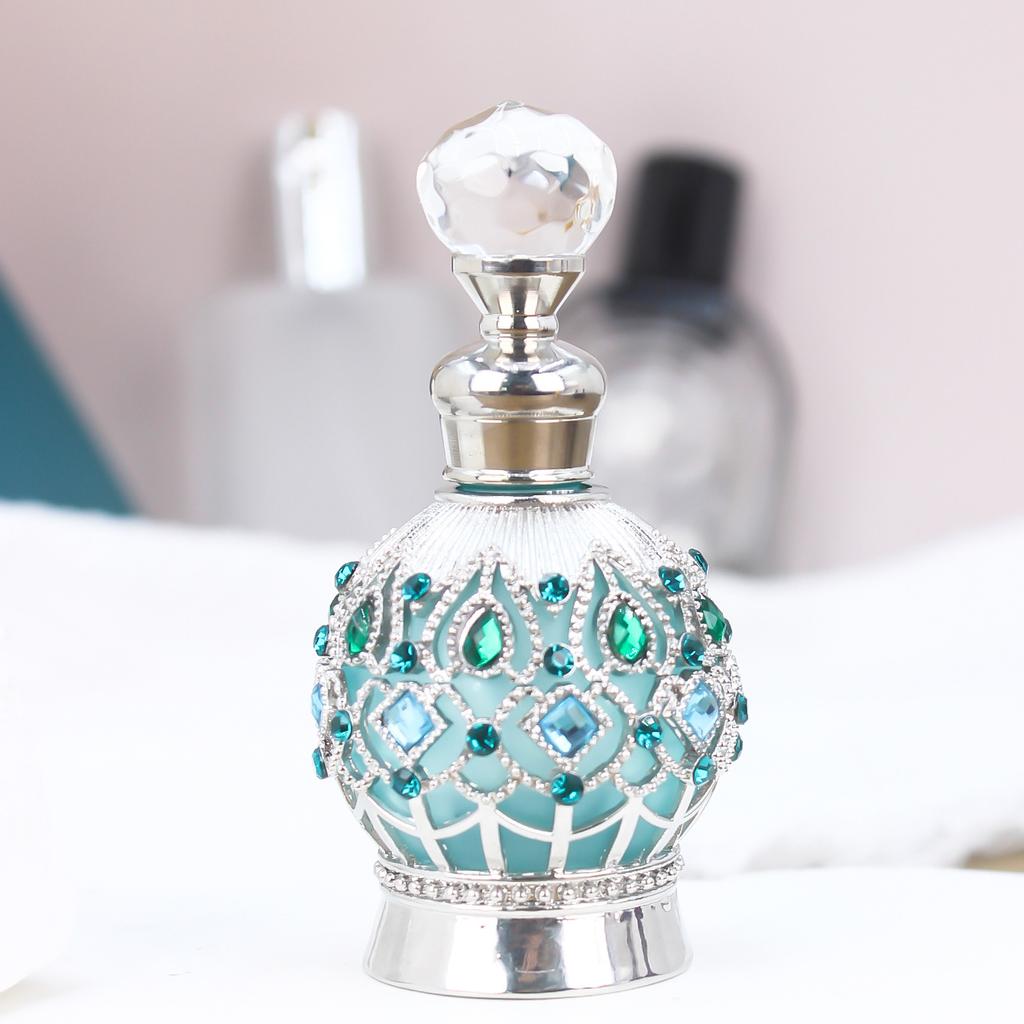 3PCS 15ml Glass Perfume Bottles Glass Metal Electroplated Essential Oil Containers Empty Refillable Travel Bottles for Perfume 4