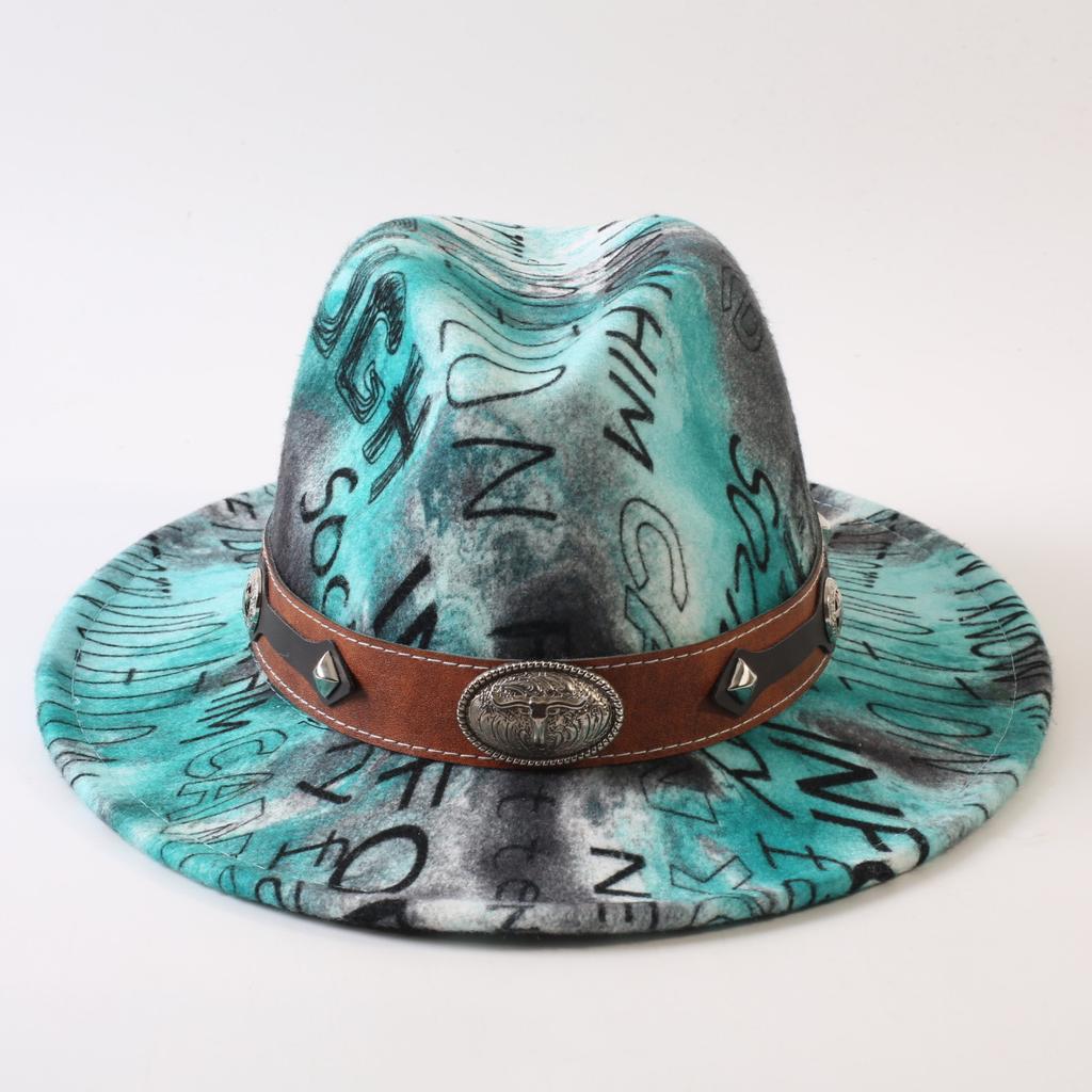 New European and American style letter printing fashion top hat men's and women's fashion jazz hat sunscreen sun hat