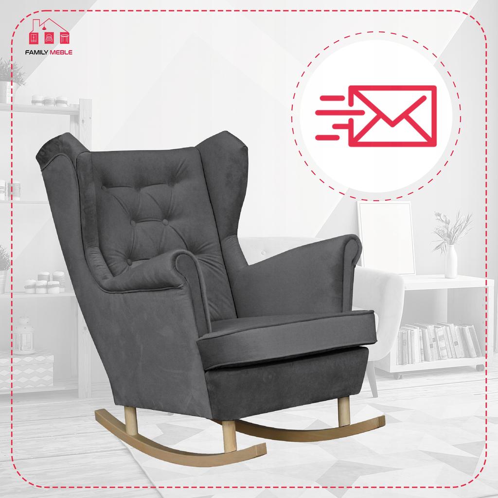 Fotel uszak Diana bujany skandynawski Family Meble klasyczny bujak