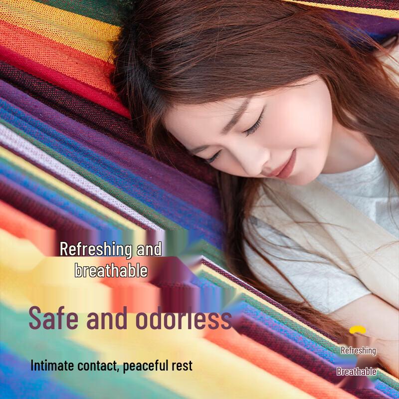 Explorer Double Canvas Hammock with Curved Wood