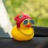 Car Duck Car Rubber Dashboard Decorations Ornament Yellow Duck With Mini Swim Ring Sun Cowboy Hat Necklace For Rubber Duck
