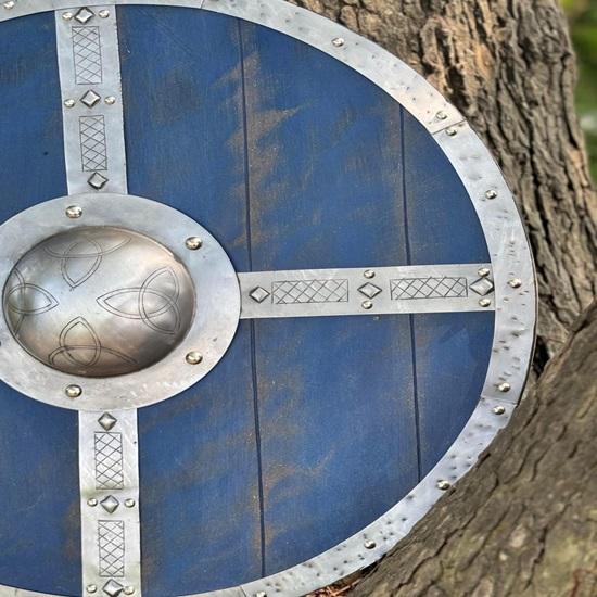 45.72 Cm Wooden Viking Shield, Viking Warrior Shield, Valhalla Round Viking Shield, Ideal for LARP, Battle Cosplay, Home Decor