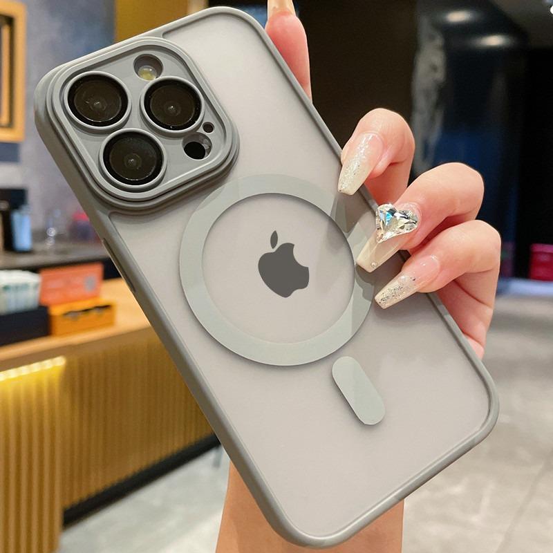 

Модный полупрозрачный матовый чехол с магнитами для iPhone 17 16 15 14 13 12 11 Pro Max 16e для Magsafe Беспроводная зарядка Ударопрочный чехол iPhone17