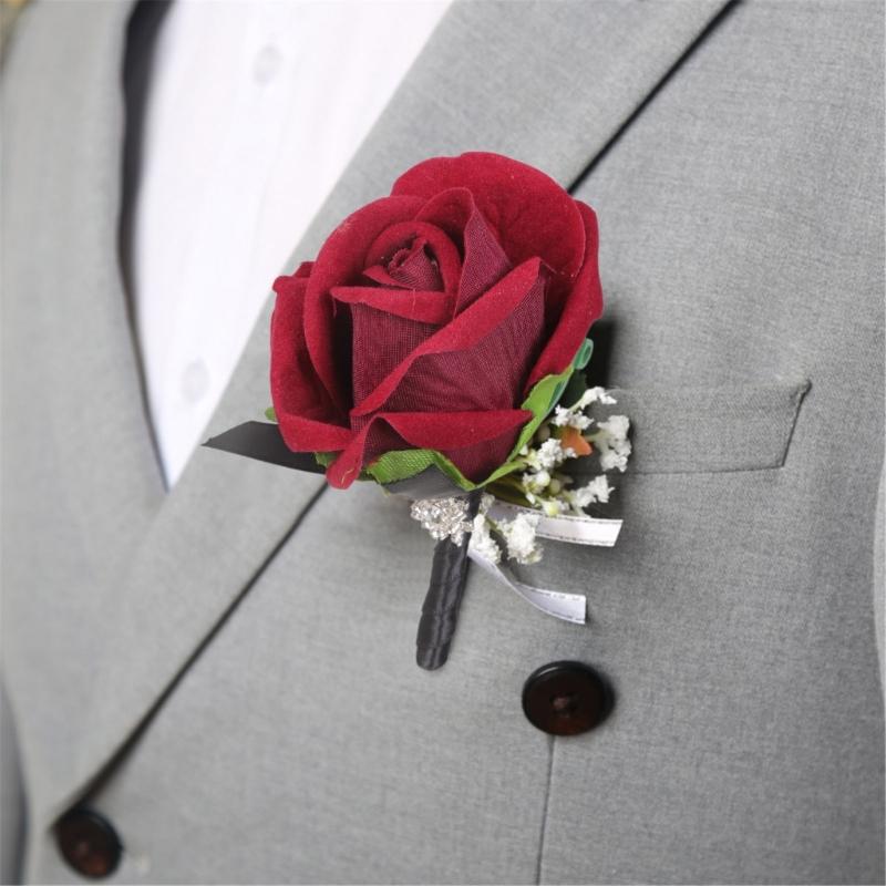 Corsage Flower Boutonnieres for Wedding, Proms, Anniversaries, Ceremonies and Beach Parties Soft Artificial Flowers