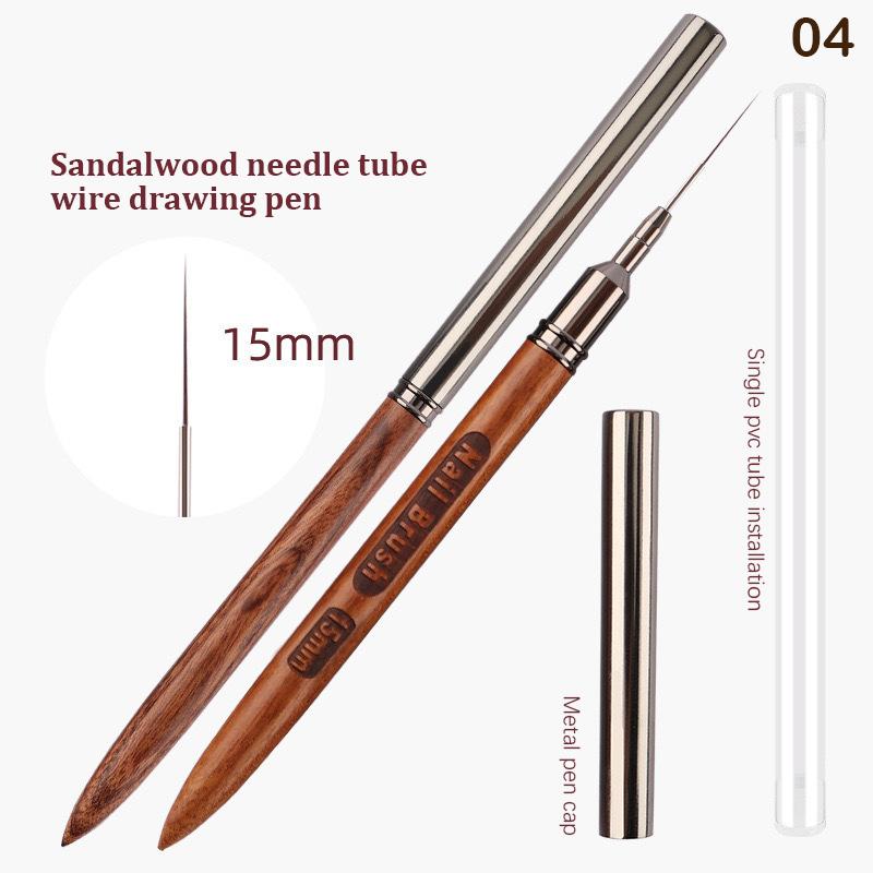 Sandalwood Extremely Fine Nail Design Line Pen Nail Construction Painting Brush Uv Gel Extension Drawing Carving Pen Diy