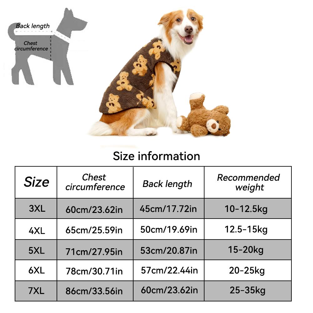 Für M-7XL Haustier Warme Flanellkleidung Winter Plüsch Warmer Hundemantel Haustierkleidung 5-35kg Bichon Französische Bulldogge Kleidung Pyjama