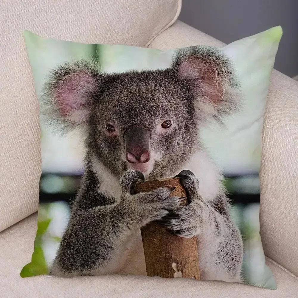 Cute Australian Koala Pillowcase Modern Home Bedroom Living Room Sofa Cushion Cover X Peach Skin Pillowcase