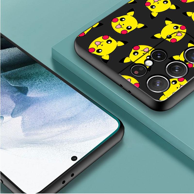 Pokemon Pikachu Karikatür Kılıfı Samsung Galaxy S20 S22 Ultra S21 FE S10 S9 Plus Note 20 10 Lite 9 Yumuşak Telefon Kılıfı Kabuğu
